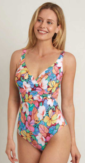 Bañador Nature Botánico Corte pico escote cruzado