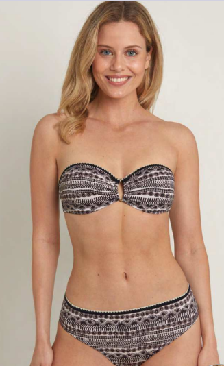 Top Bikini Gold,Black&White Tribal Triángulo