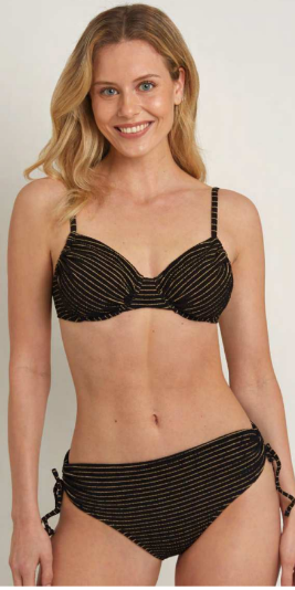 Top Bikini Gold,Black&White Con aro