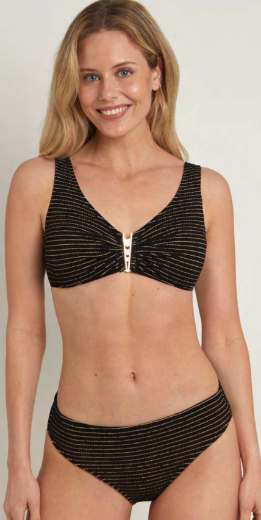 Top Bikini Gold,Black&WhiteTriángulo