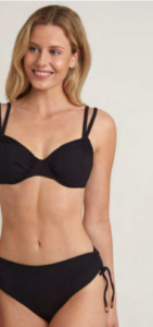 Top Bikini Gold,Black&Whiste liso con aro